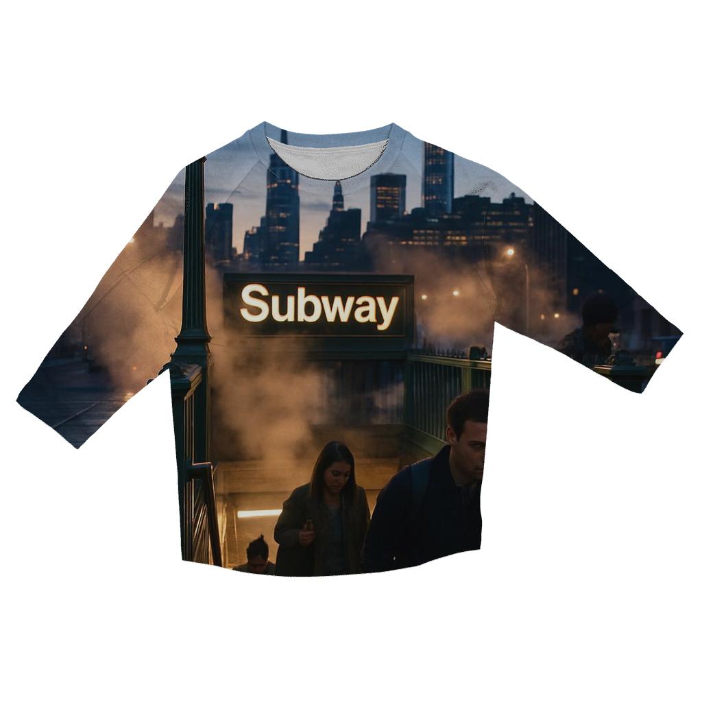 Subway Entrance Twilight Frame custom 3/4 sleeve shirts