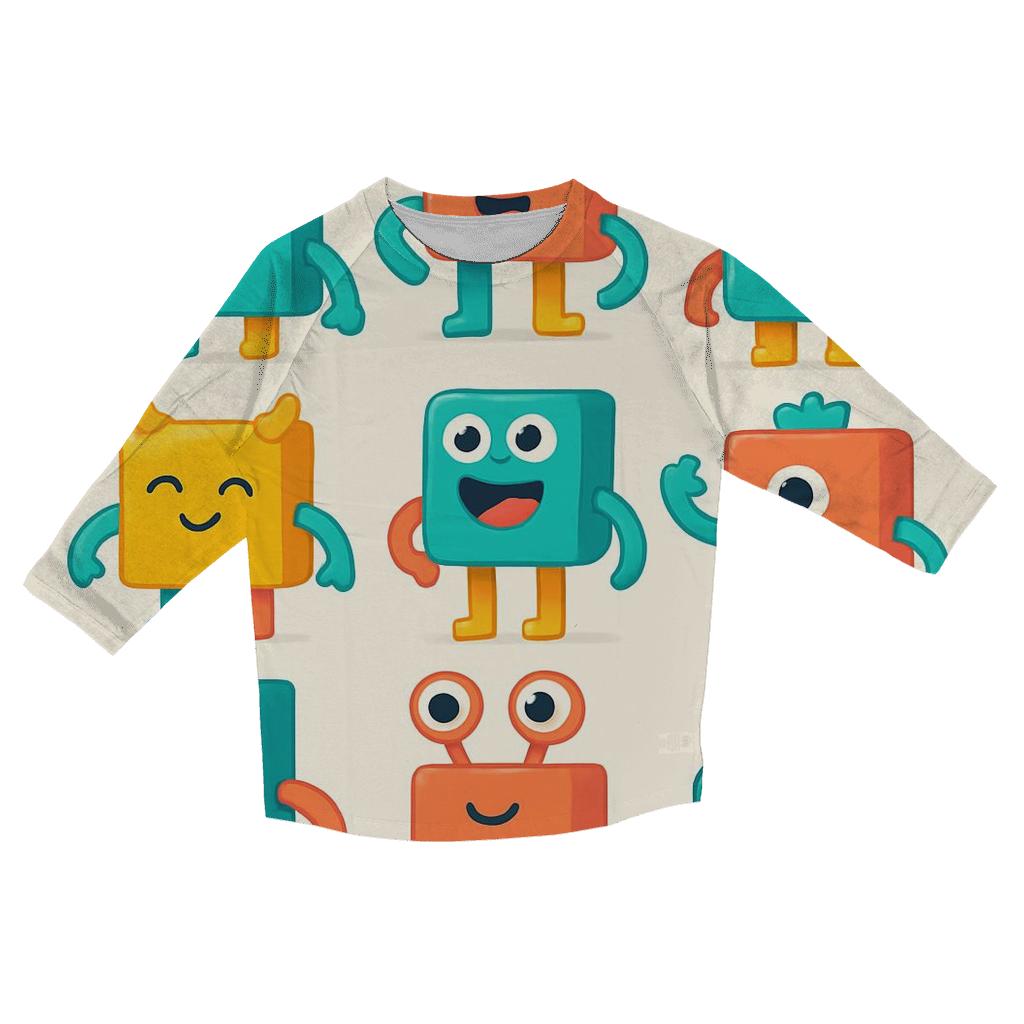 Playful Modular Monsters fashion 3/4 sleeve shirts