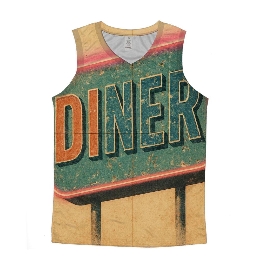 Faded Diner Neon Sign trendy fitted tank tops
