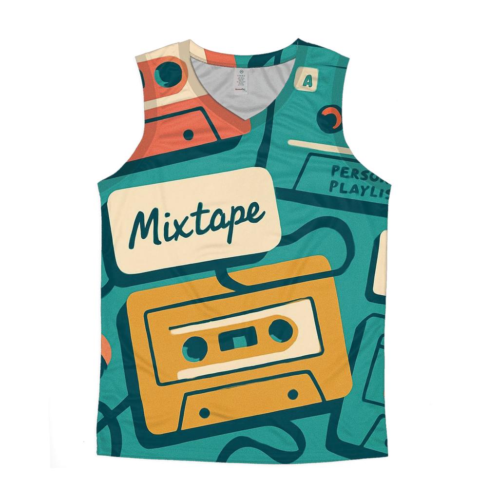 Cassette Tape Collage personalized athletic tanks