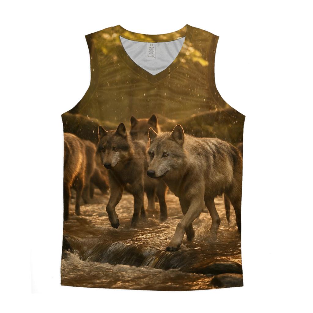 Forest Pack Crossing In Golden Rain stylish racerback tanks