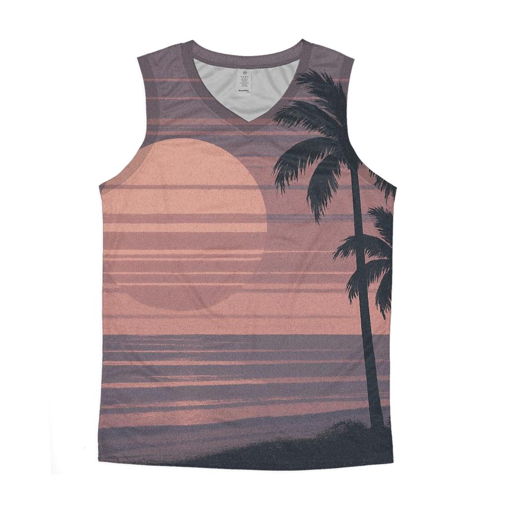 VHS Static Sunset personalized athletic tanks