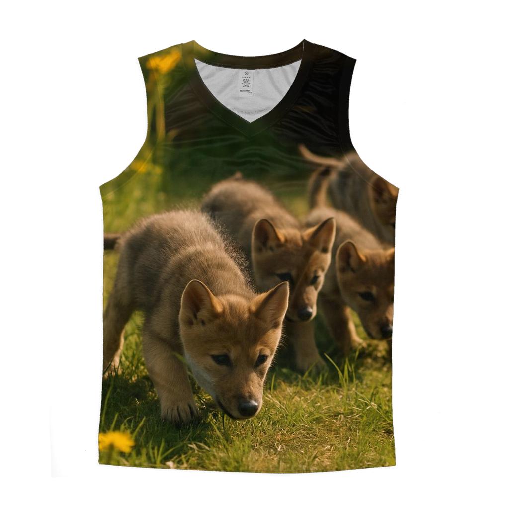 Pups Learning To Stalk personalized athletic tanks