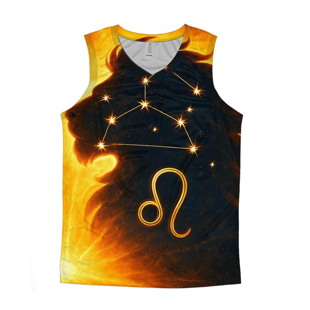 Leo Solar Flare Lion Artwork graphic print tank tops