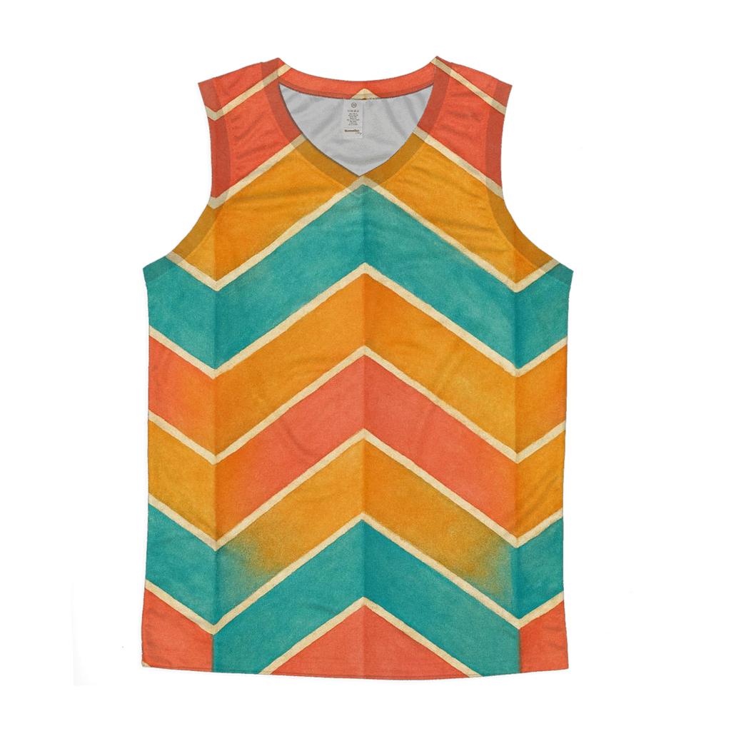 Coral Chevron Accordion stylish racerback tanks