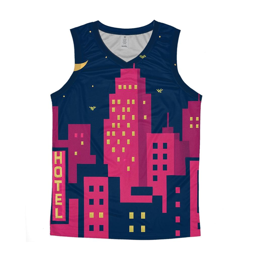 Pixel Skyline Glow personalized athletic tanks