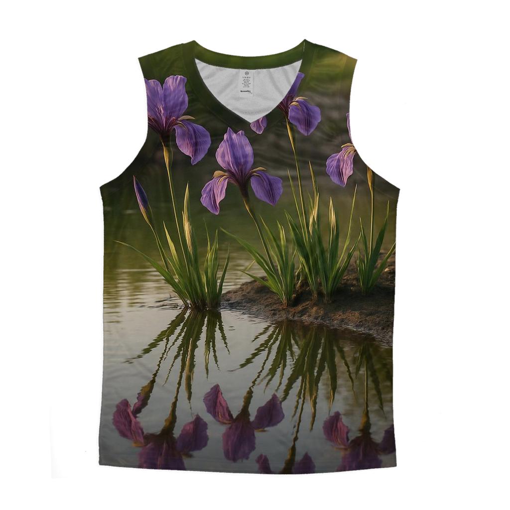 Riverbank Iris Reflection sports performance tank tops