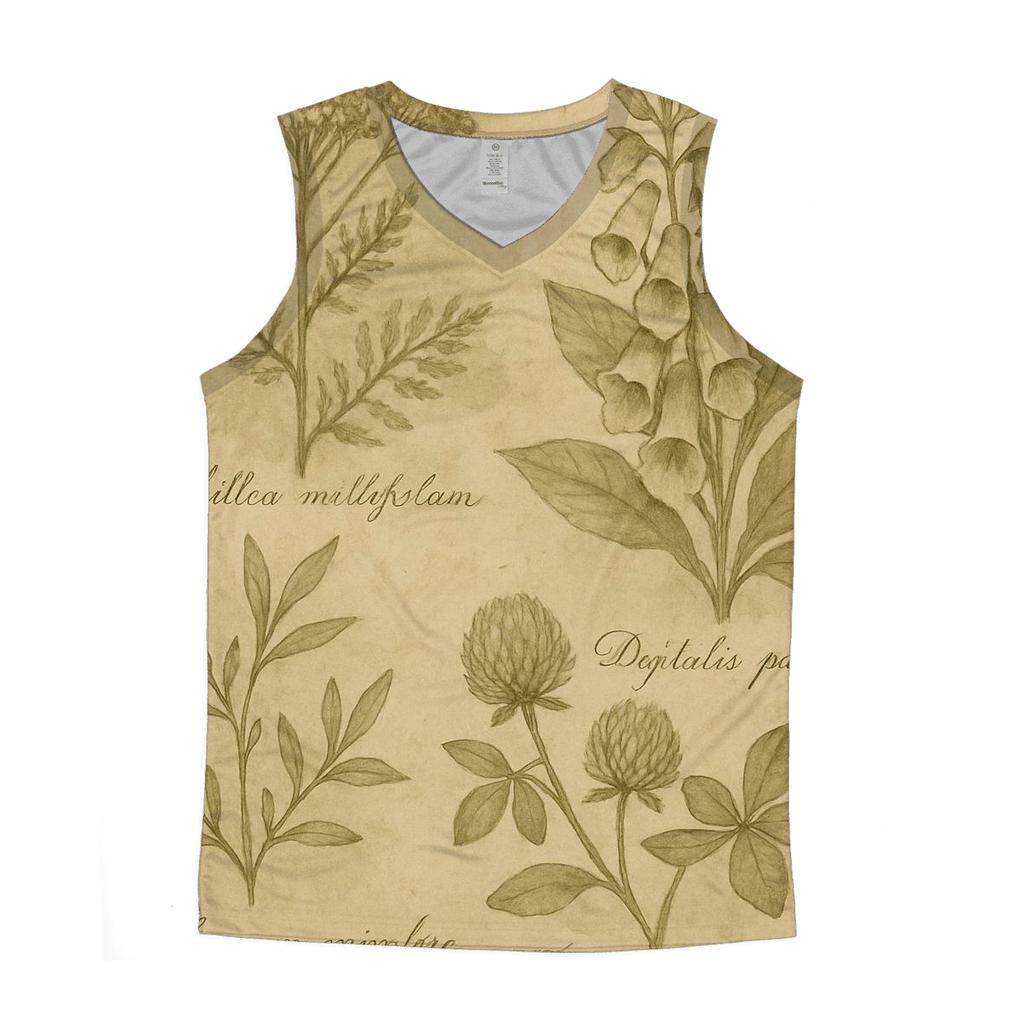 Sepia Botanical Illustration custom tank tops