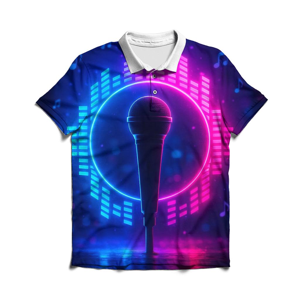 Neon Equalizer Halo custom polo shirts