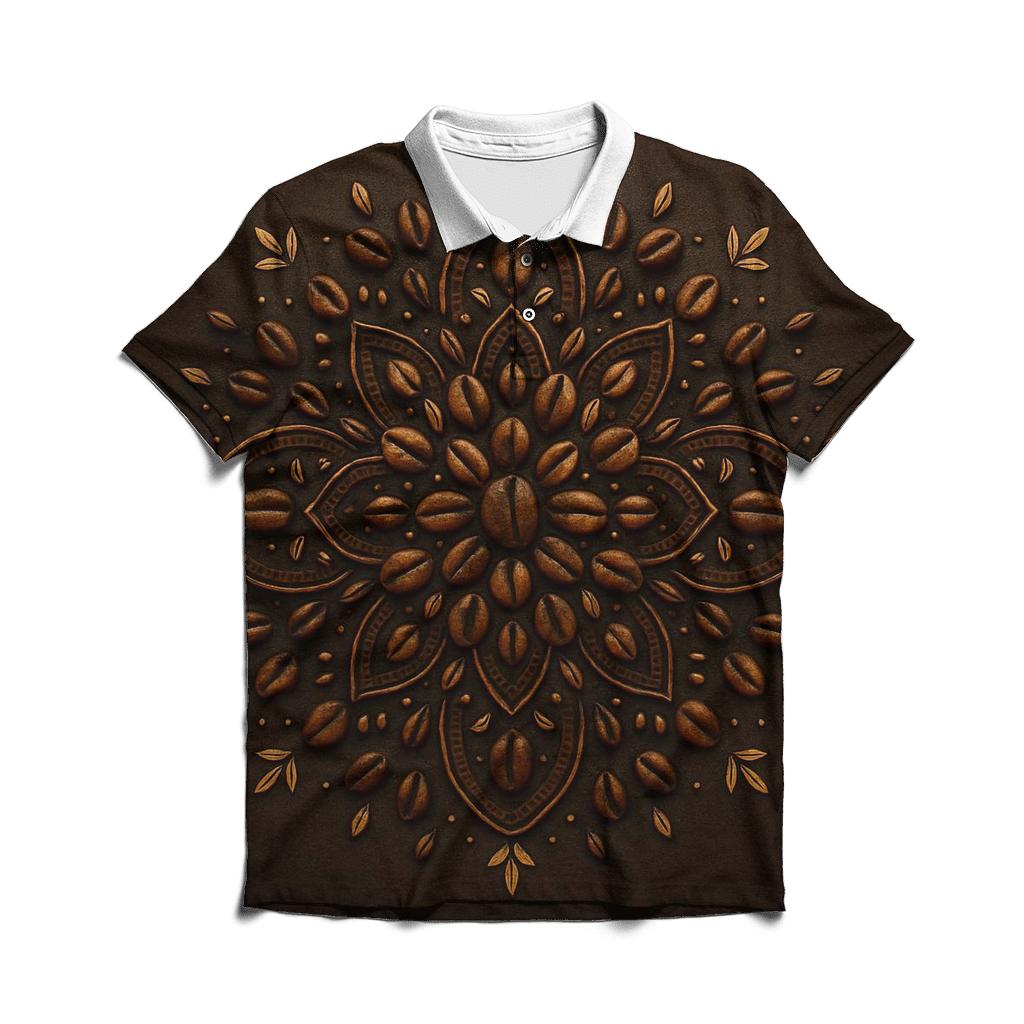 Bean Mandala Circle casual sports polo shirts