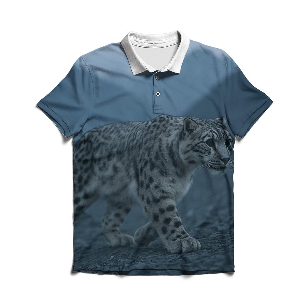 Ridge Ghost Snow Leopard branded logo polo shirts