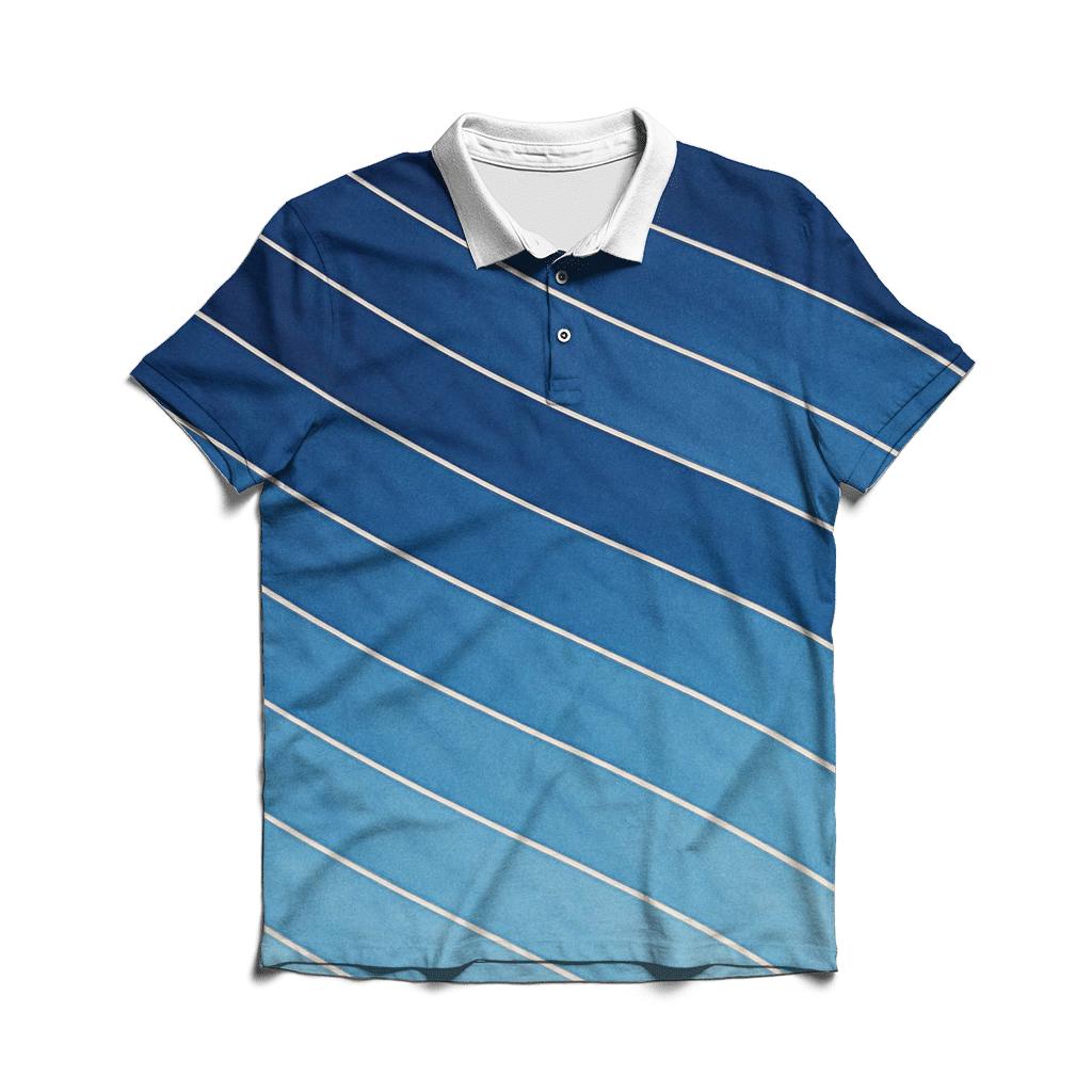 Indigo Arashi Diagonals casual sports polo shirts
