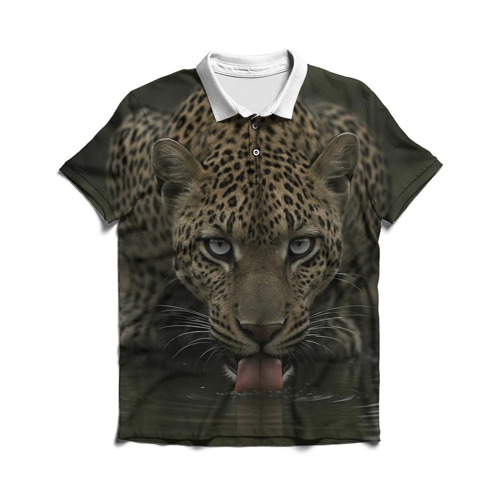 Shade-Pool Vigil African Leopard embroidered polo tops