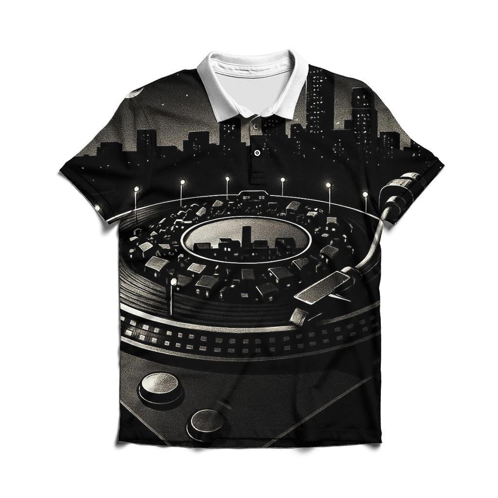 Turntable Cityscape embroidered polo tops