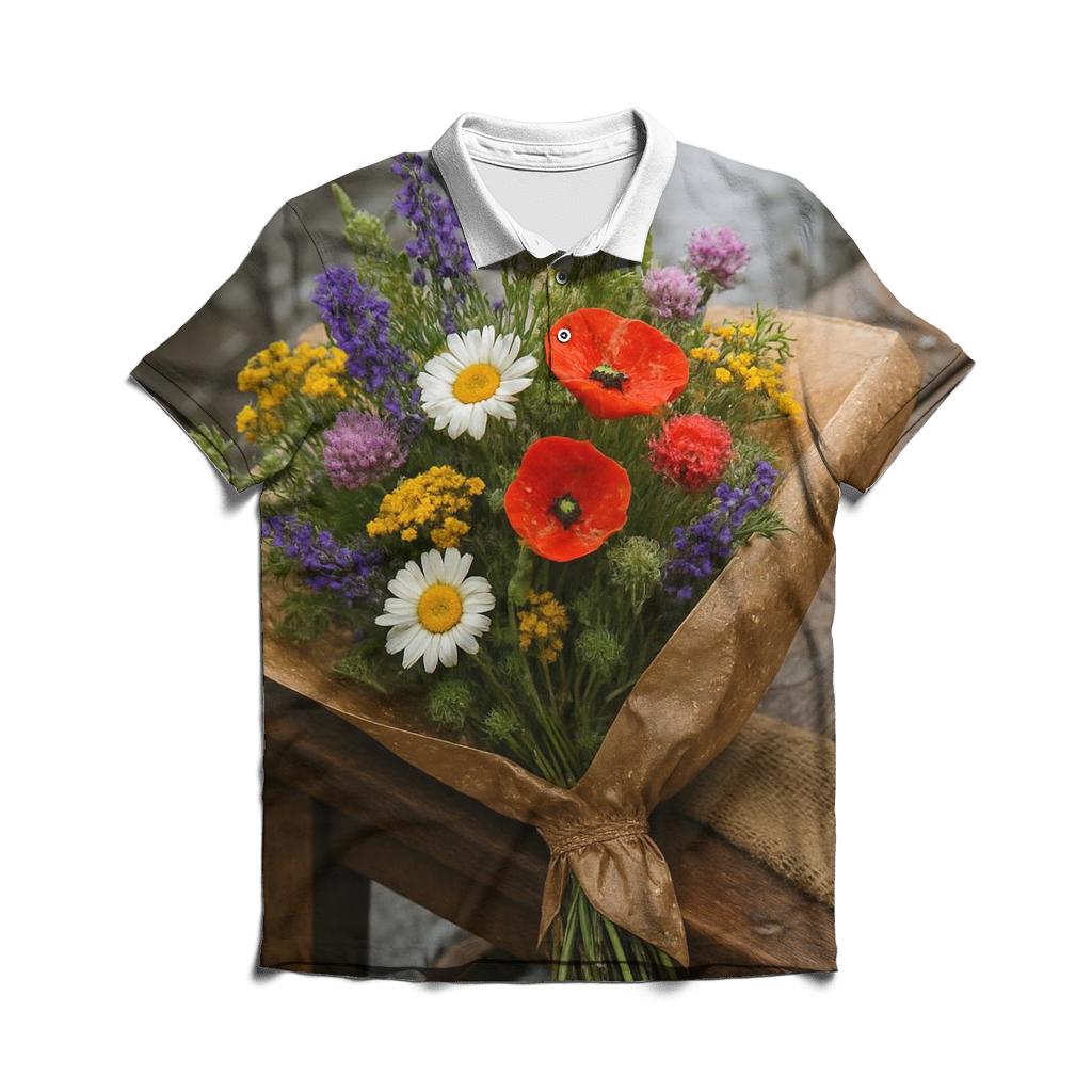 Market Bouquet After Rain casual sports polo shirts