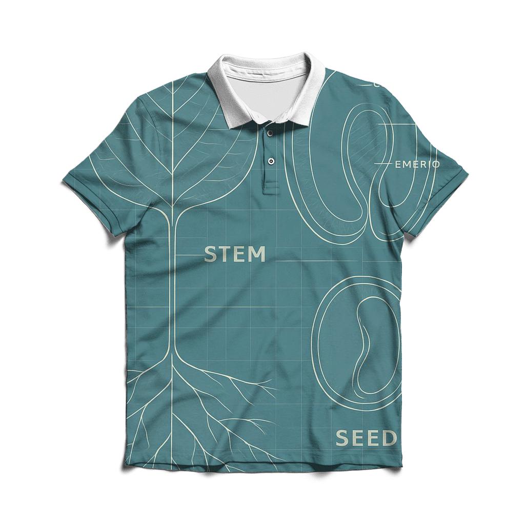Minimalist Botanical Blueprint branded logo polo shirts