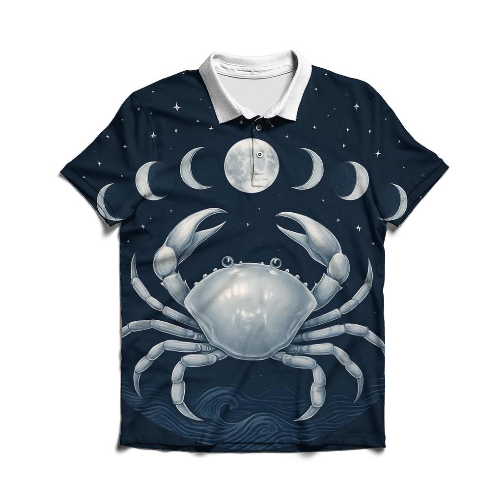Cancer Moon Phase Cycle casual sports polo shirts