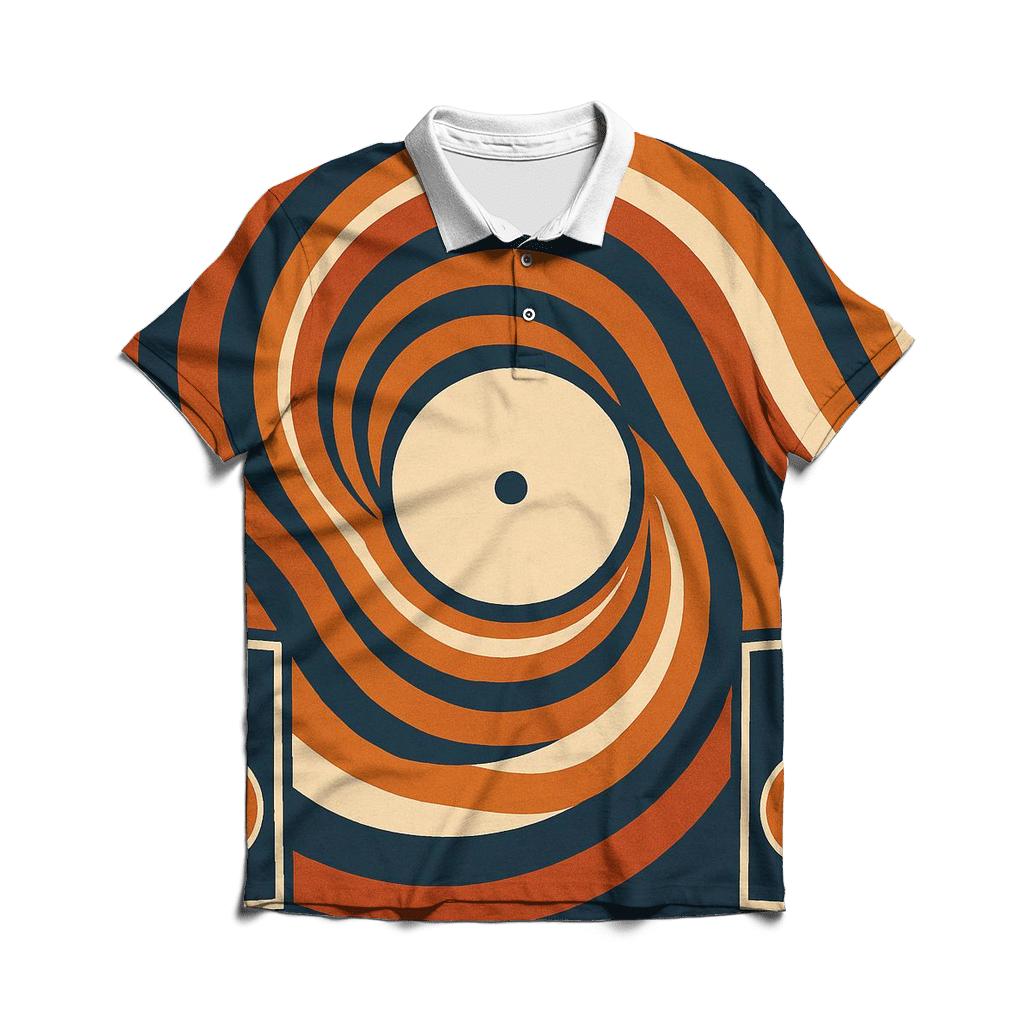 Sunburst Vinyl Waves personalized polo shirts