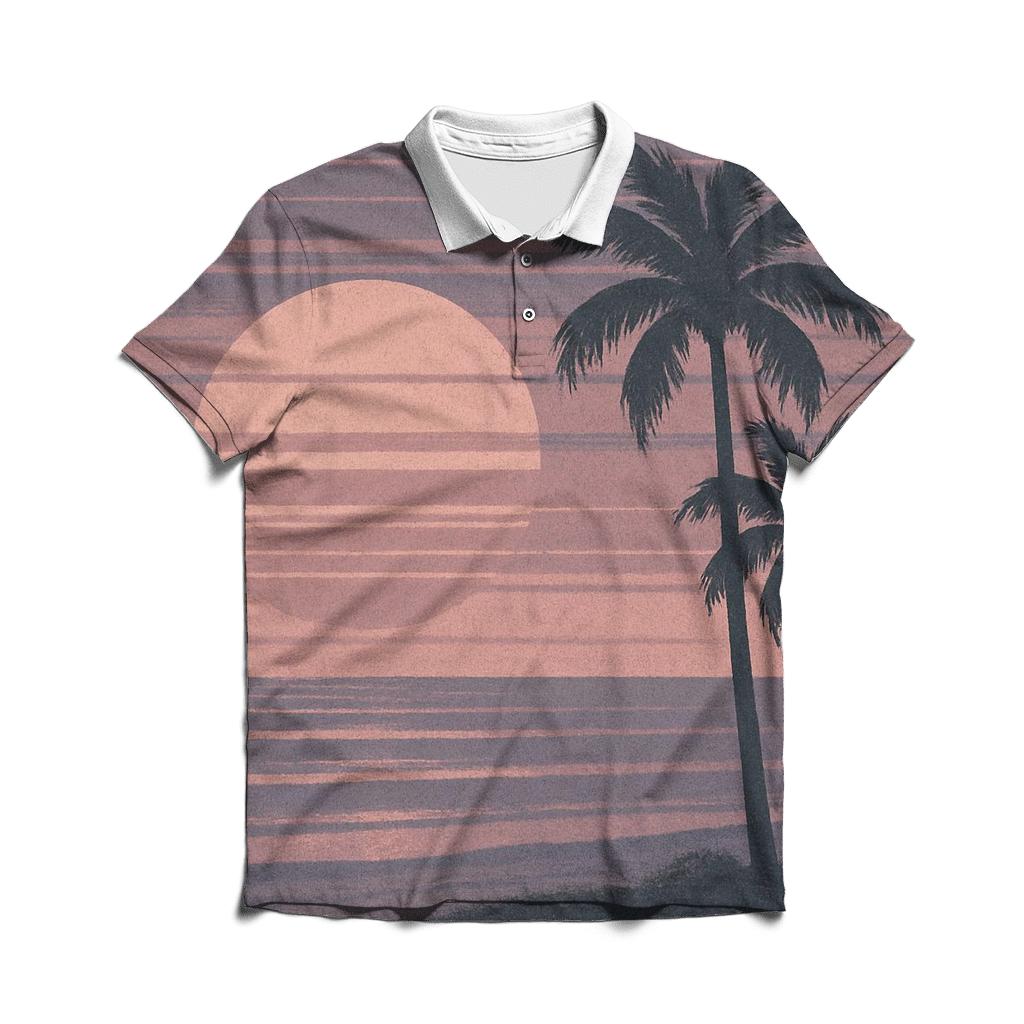 VHS Static Sunset custom polo shirts