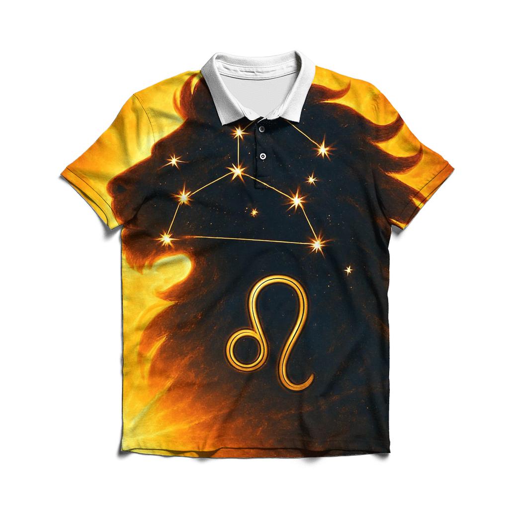 Leo Solar Flare Lion Artwork personalized polo shirts