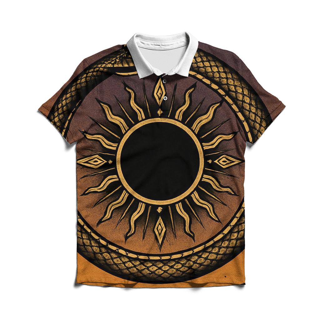 Solar Eclipse Ouroboros Crown stylish collar polo tees