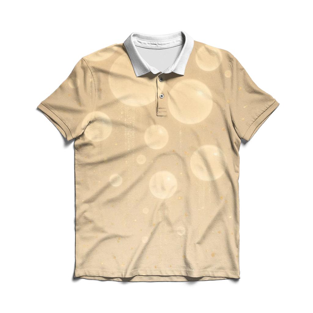 Champagne Bubble Cascade premium cotton polo shirts