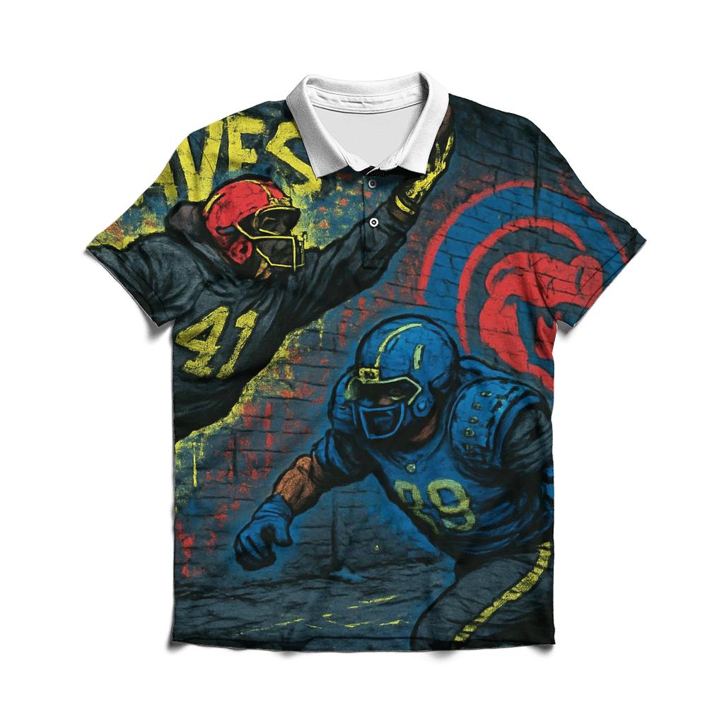 Graffiti Alley Gridiron branded logo polo shirts