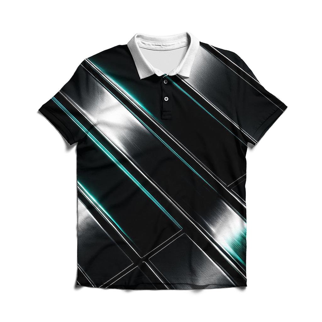 Chrome Mirage Lines embroidered polo tops