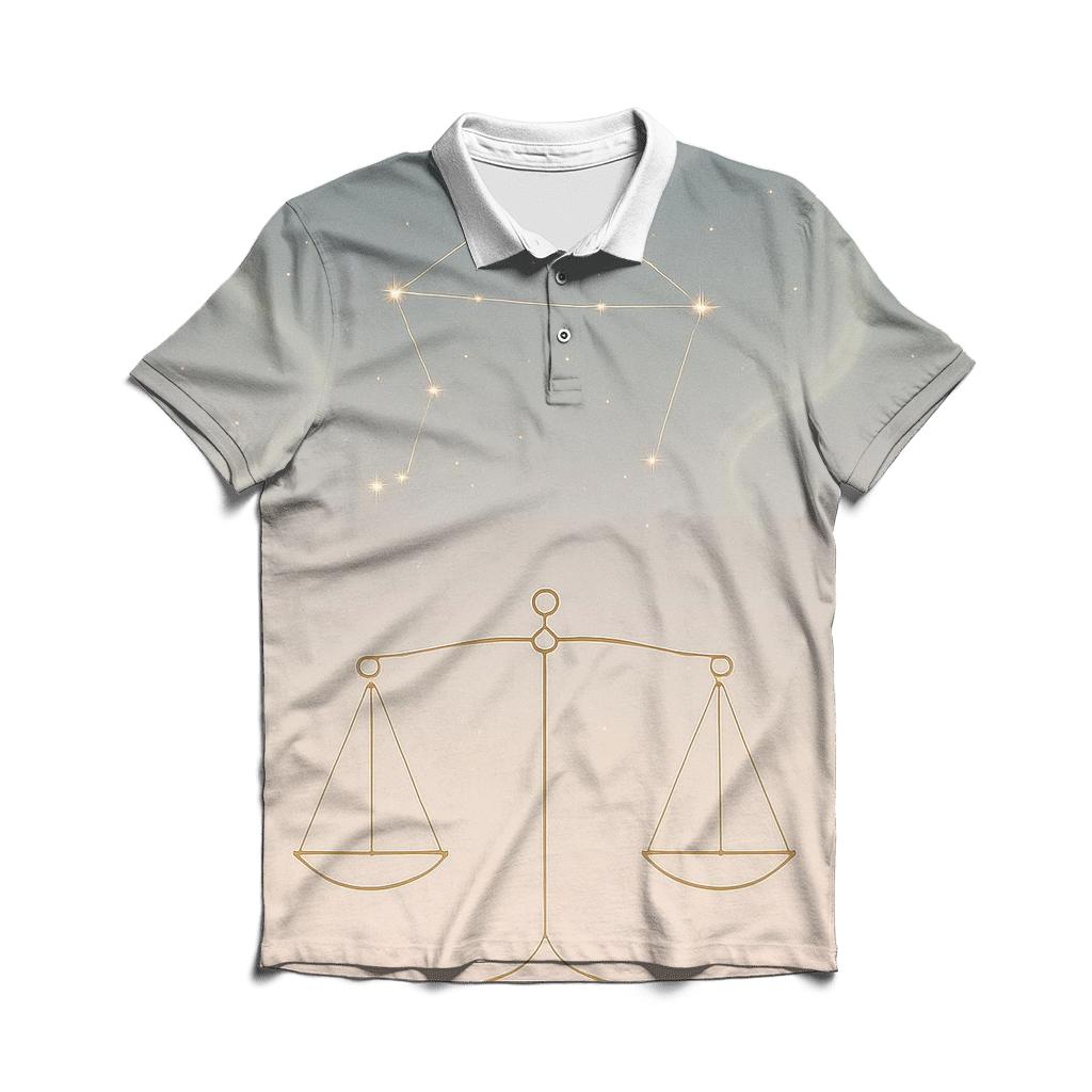 Libra Scales Balance Symbol branded logo polo shirts