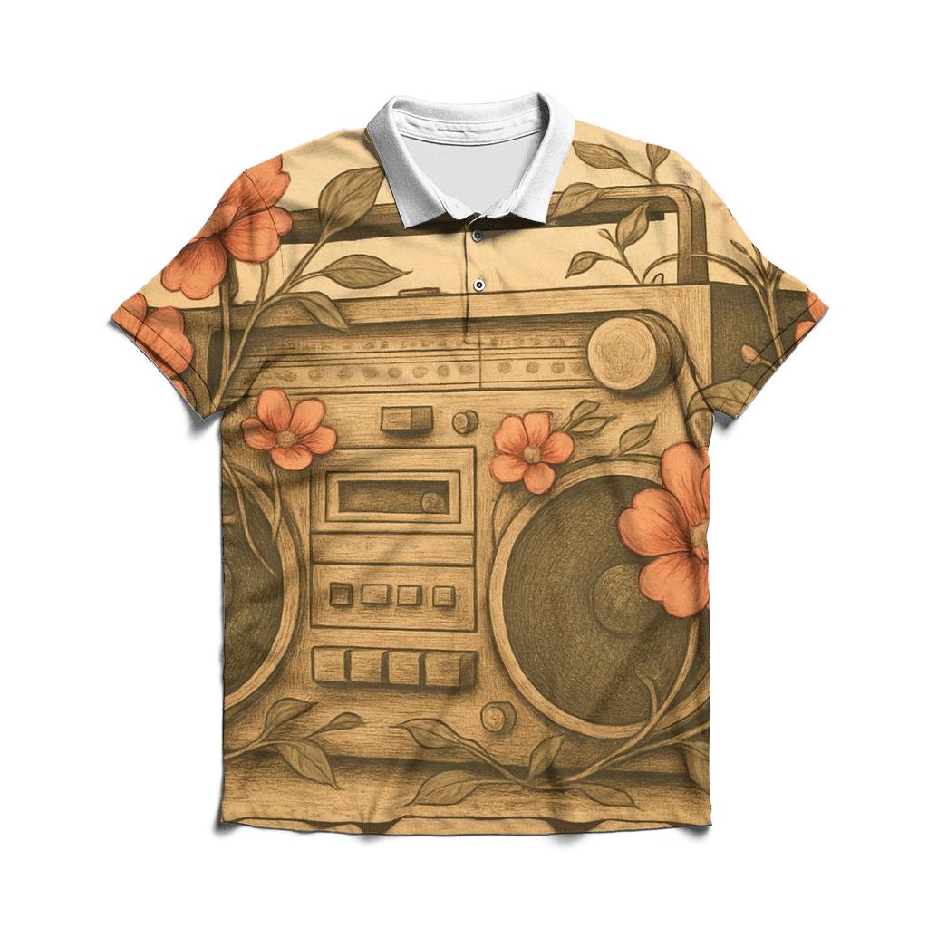 Boombox Floral Remix custom polo shirts