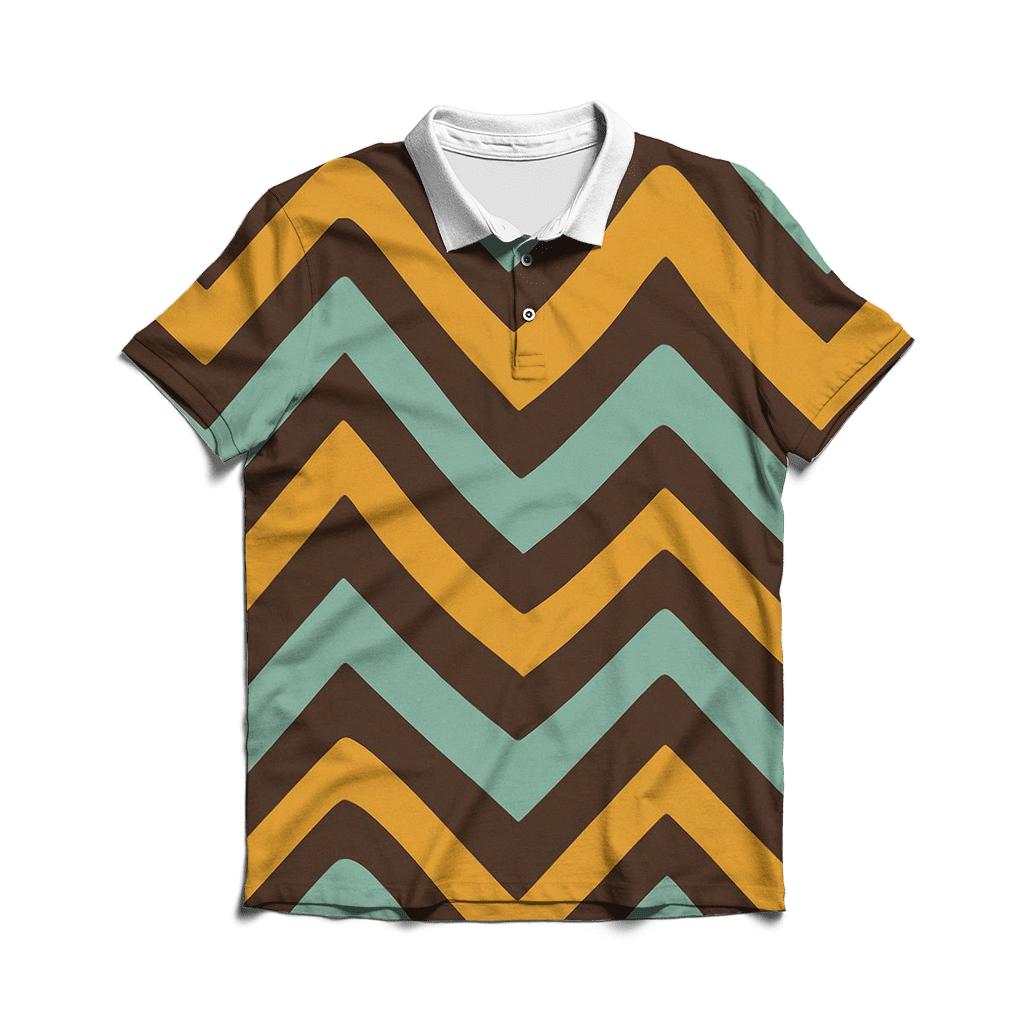 Mod Wave Chevron premium cotton polo shirts