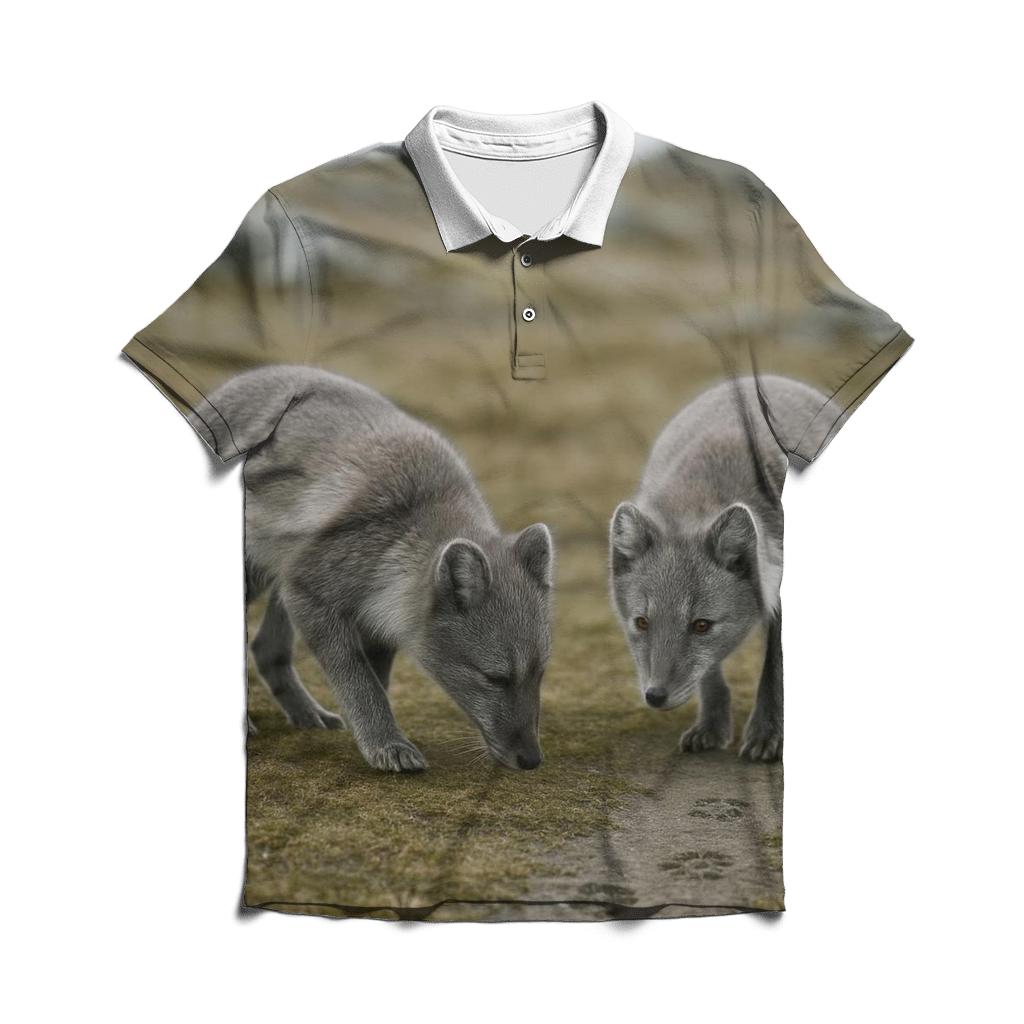 Tundra Grazer Arctic Fox Pair embroidered polo tops