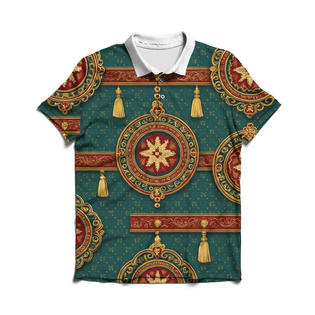 Ornament Tapestry Medallion Design classic pique polos