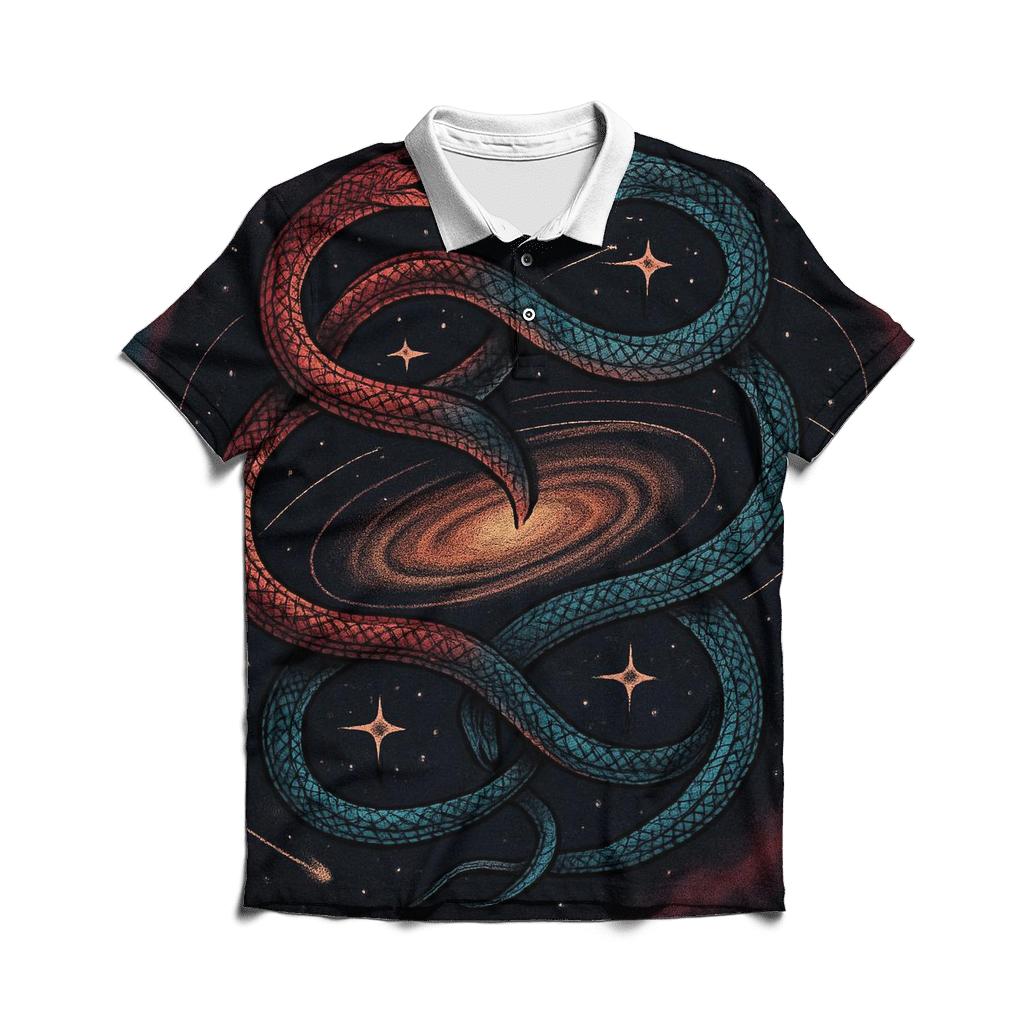 Binary Star Ouroboros Dance casual sports polo shirts