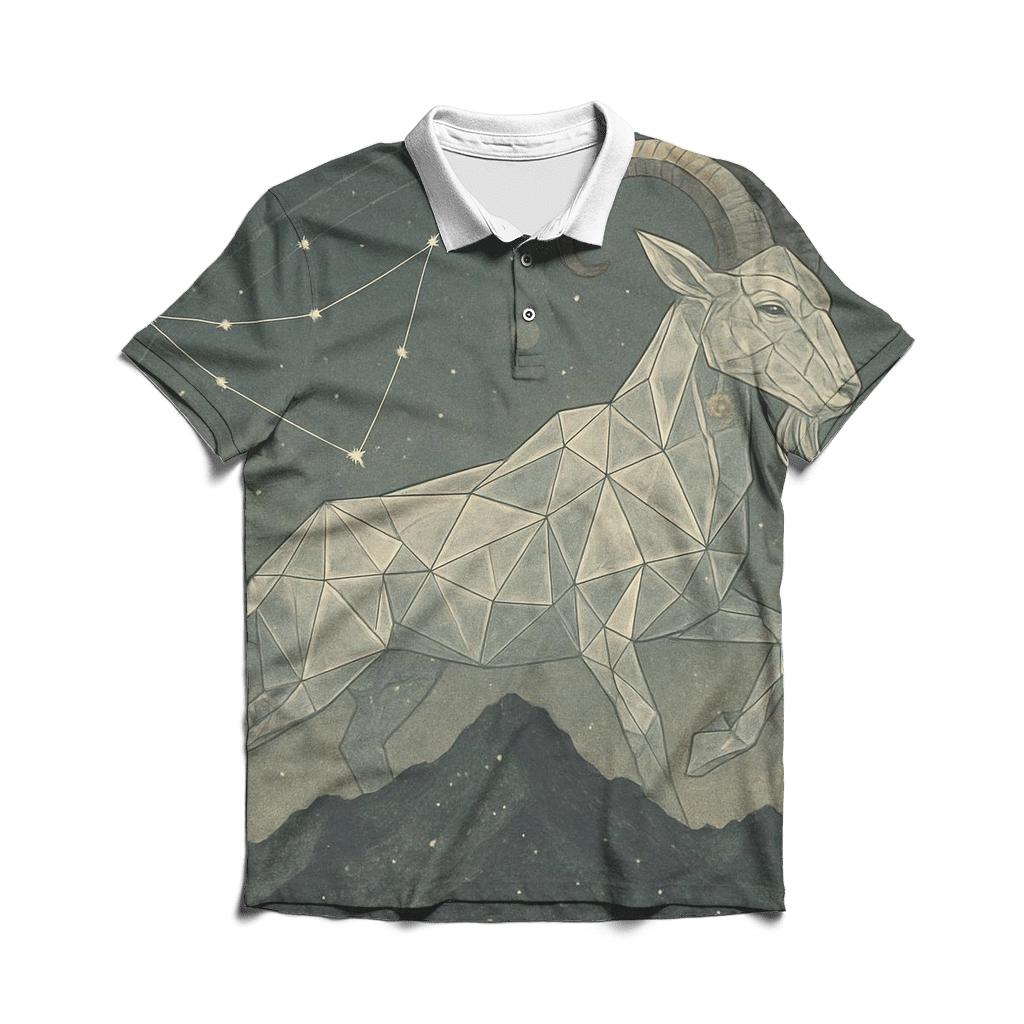 Capricorn Mountain Goat Nebula designer slim fit polos