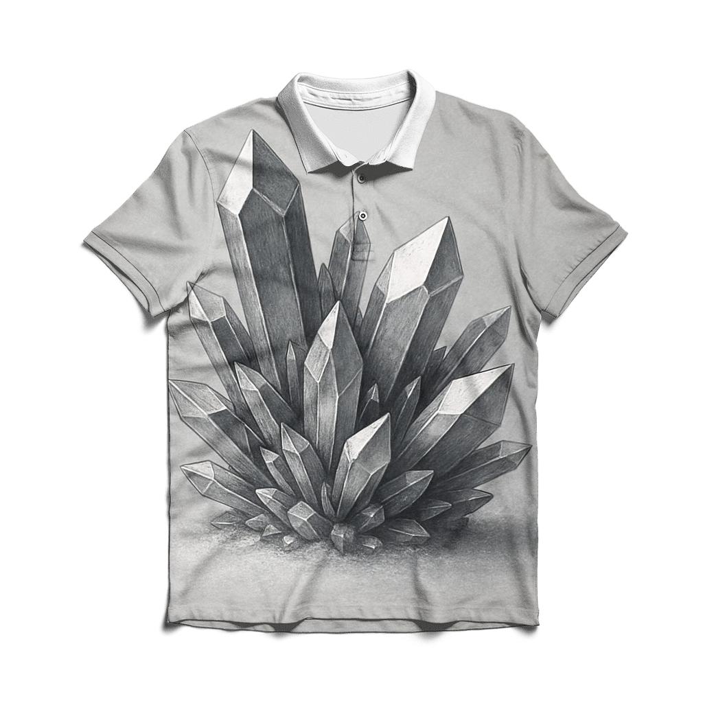 Silver Frost Geometry stylish collar polo tees