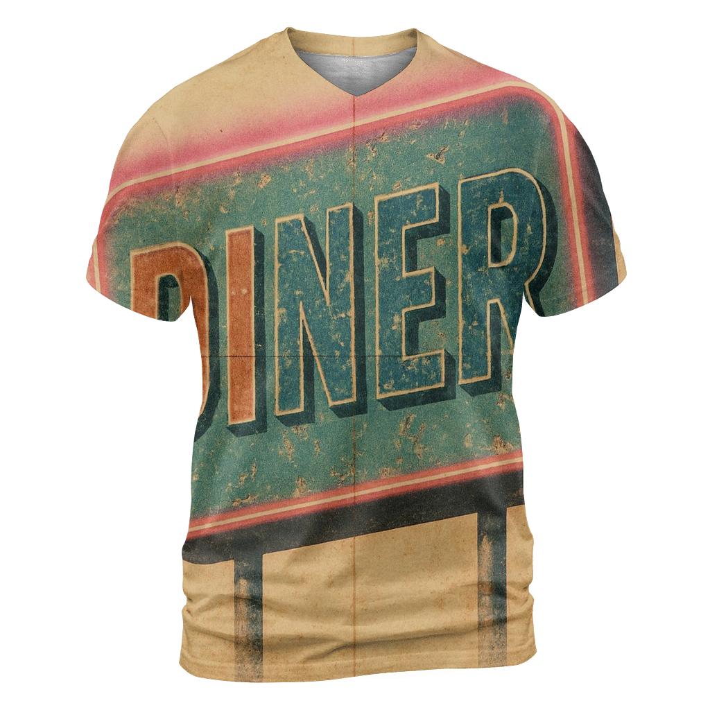 Faded Diner Neon Sign statement graphic shirts
