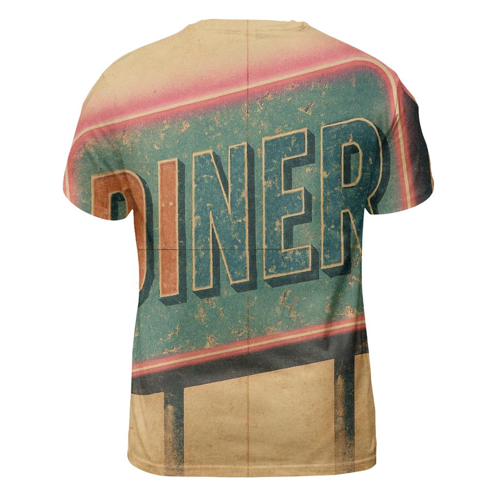 Faded Diner Neon Sign statement graphic shirts