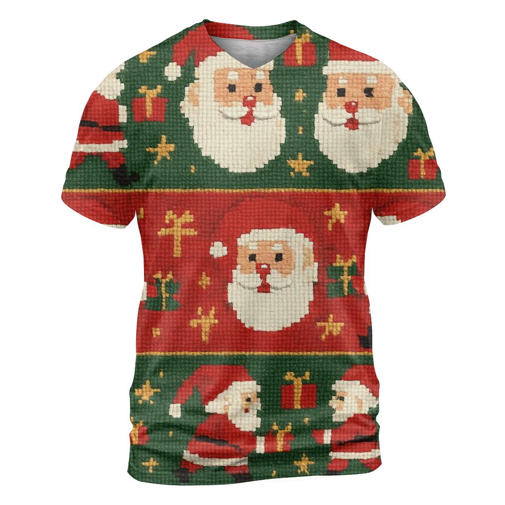 Pixel Santa Parade Design statement graphic shirts