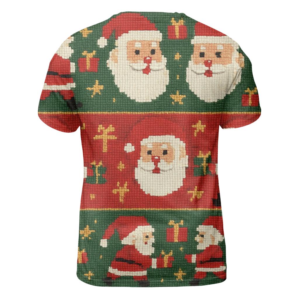 Pixel Santa Parade Design statement graphic shirts