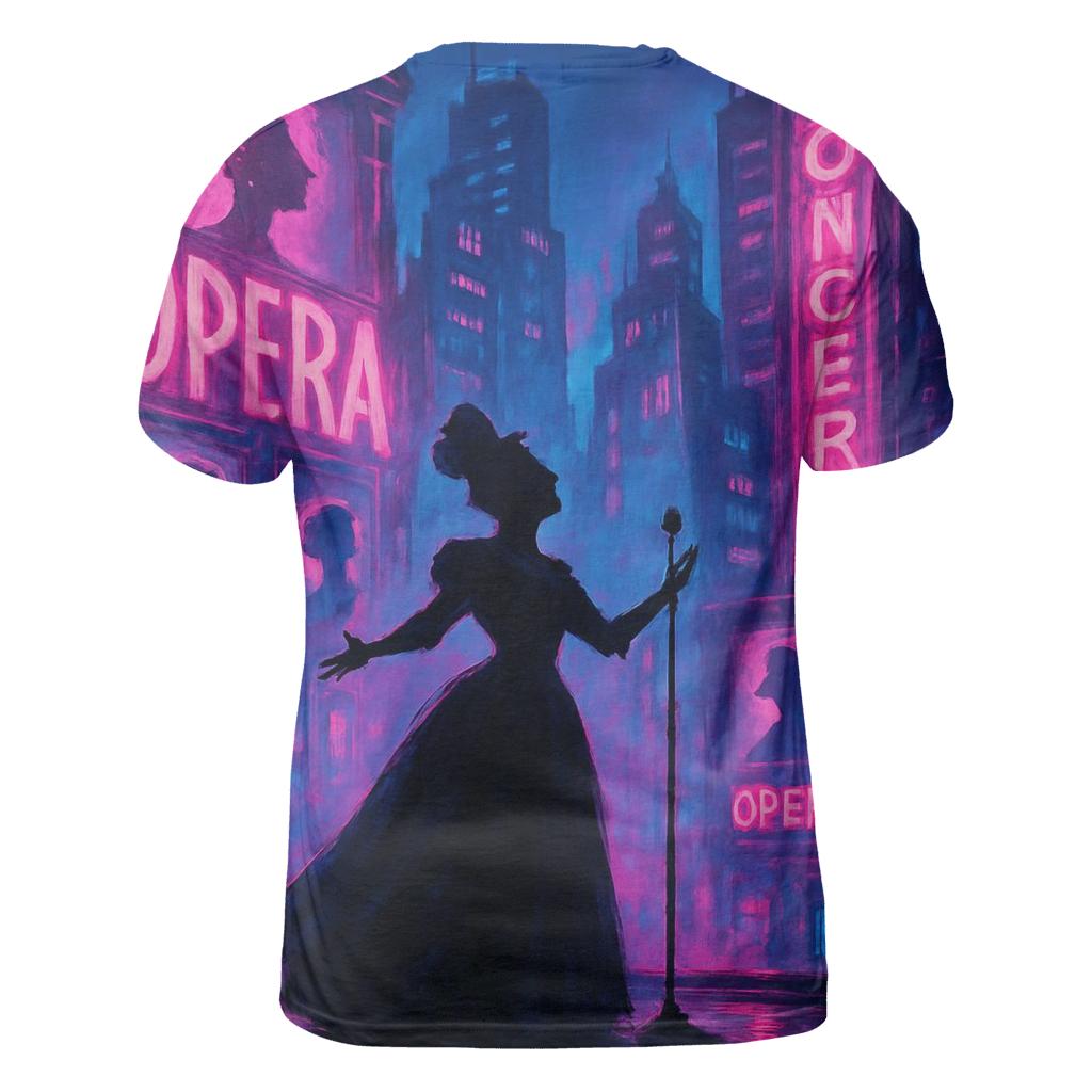 Neon Cyber Opera artistic all-over print tops