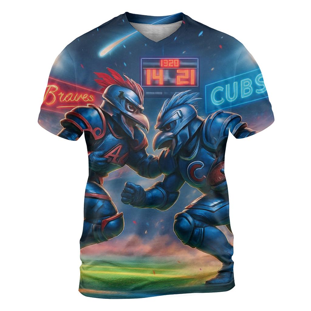 Midnight Showdown At The Astroturf vibrant all-over design tees