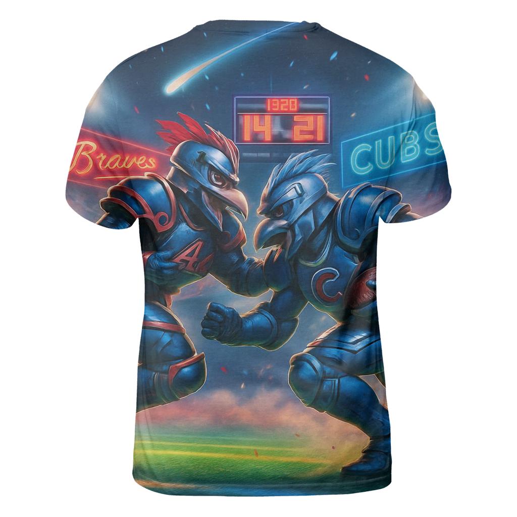 Midnight Showdown At The Astroturf vibrant all-over design tees