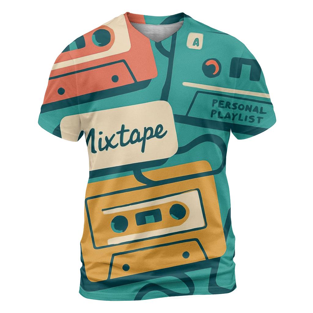 Cassette Tape Collage statement graphic shirts