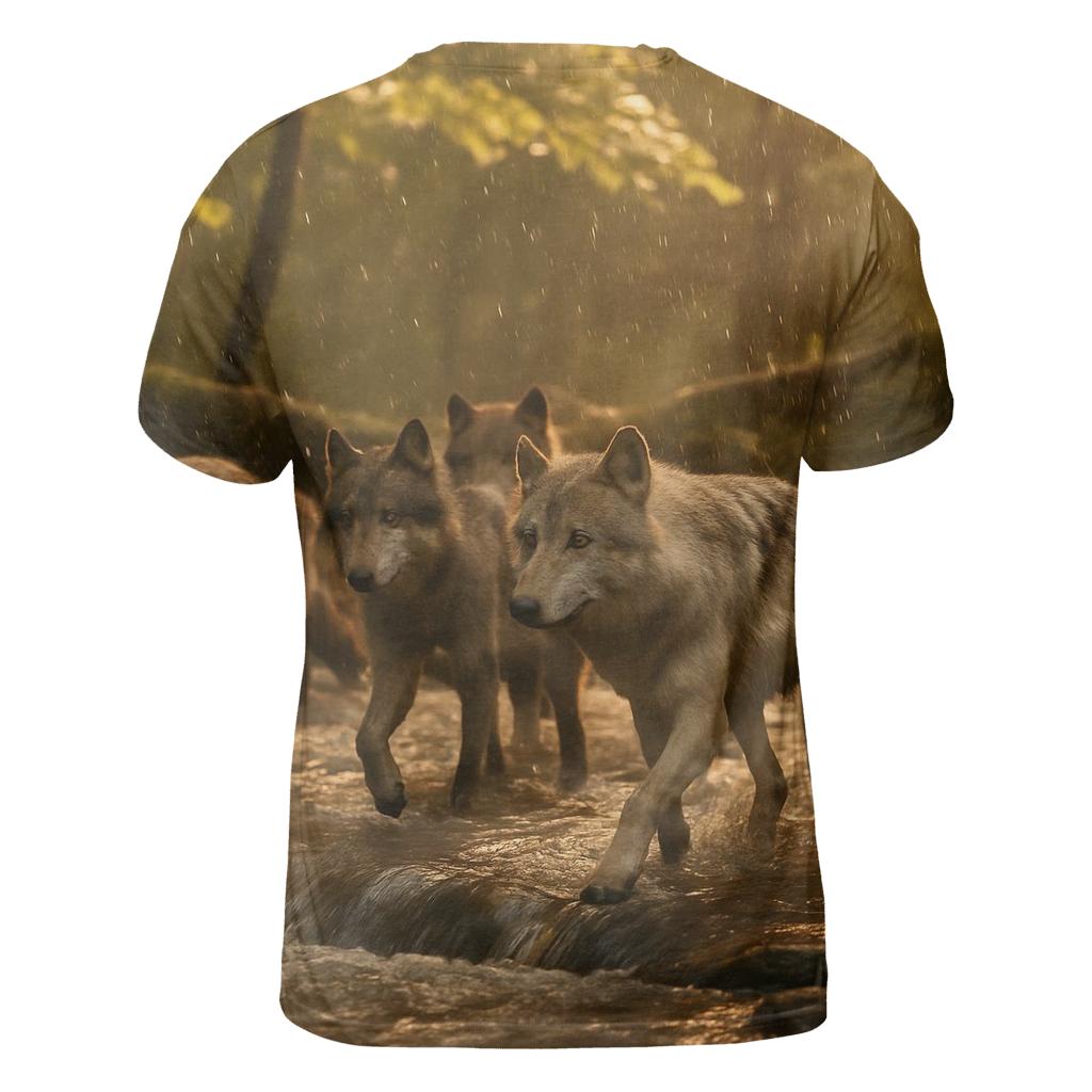 Forest Pack Crossing In Golden Rain statement graphic shirts