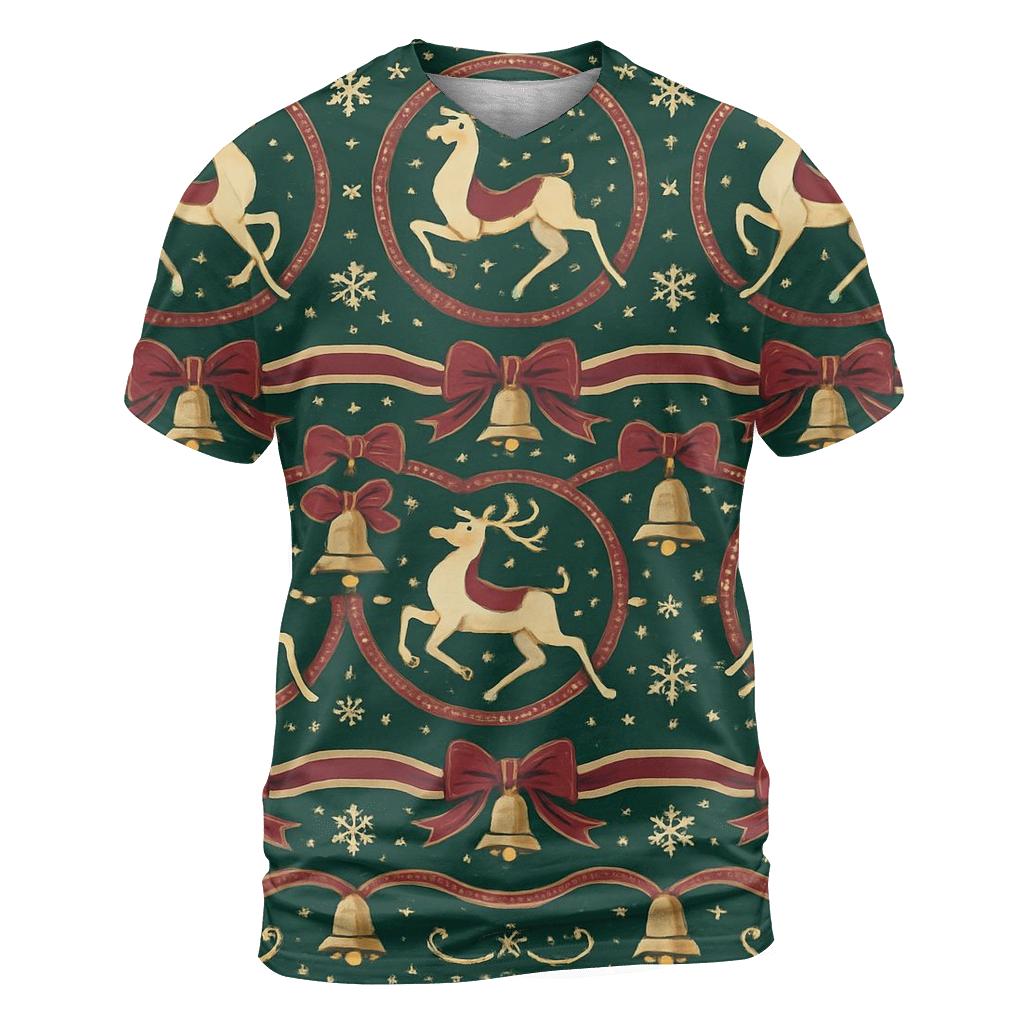 Kitschy Reindeer Carousel Design trendy printed shirt styles