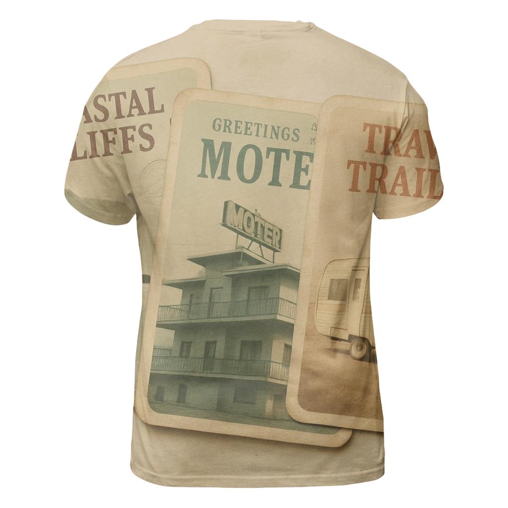 Vintage Travel Postcard Set creative print fashion shirts