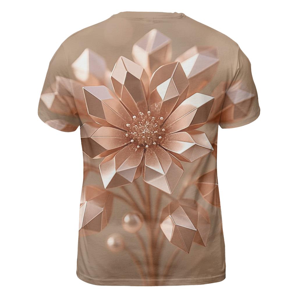 Rose Gold Facet Bloom designer pattern shirts