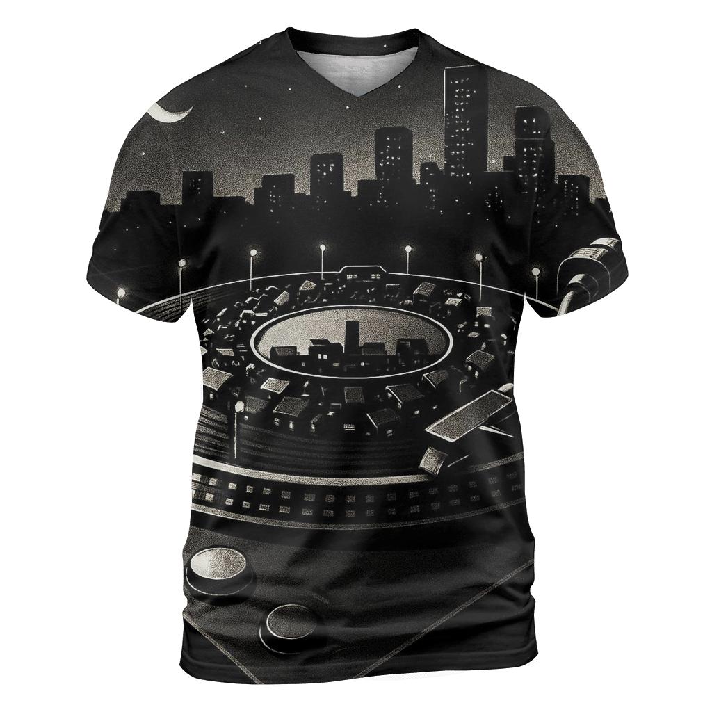 Turntable Cityscape unique graphic print tees