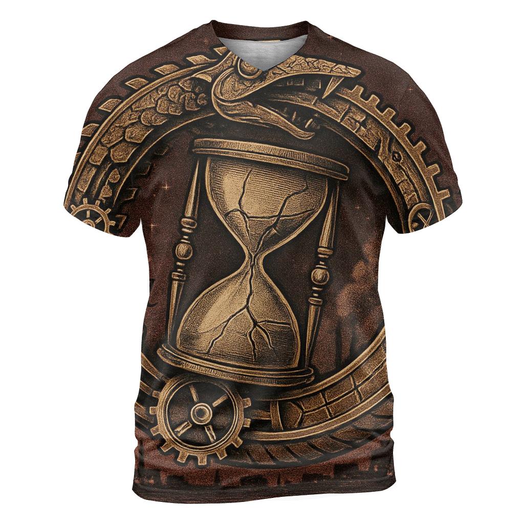 Clockwork Ouroboros Mechanism creative print fashion shirts